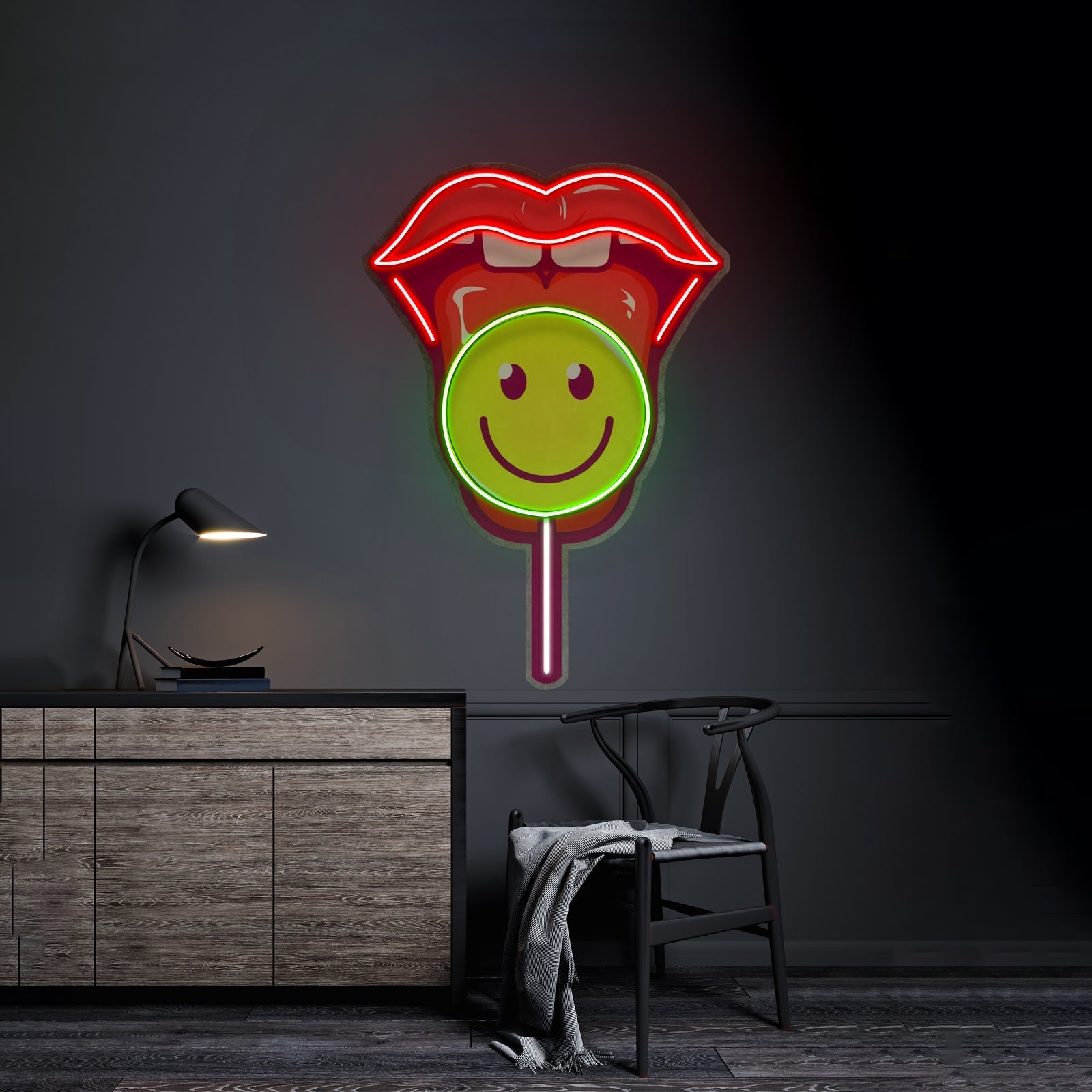 Lip Lolipop Led Neon Sign Light Custom Led Signs - Shineneon