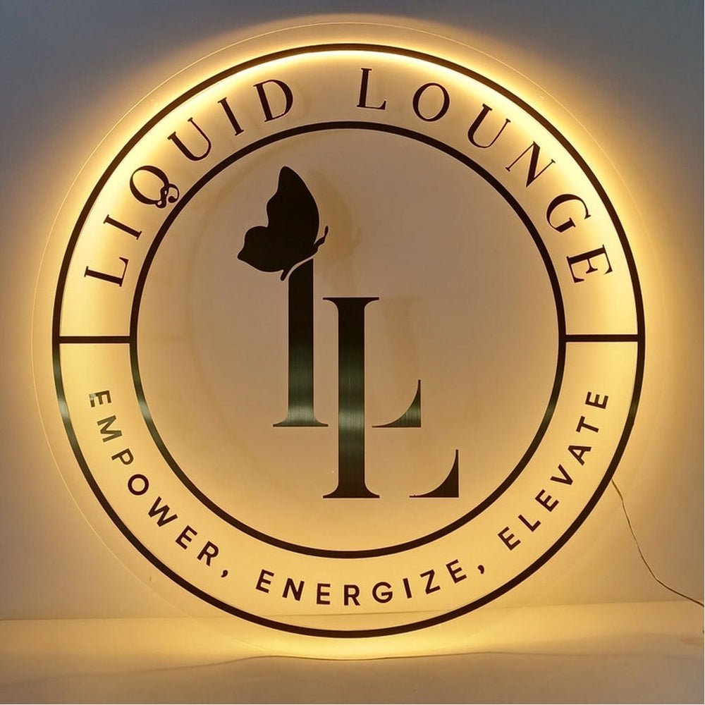 Liquid Lounge Studio Acrylic Business Logo Sign - Shineneon