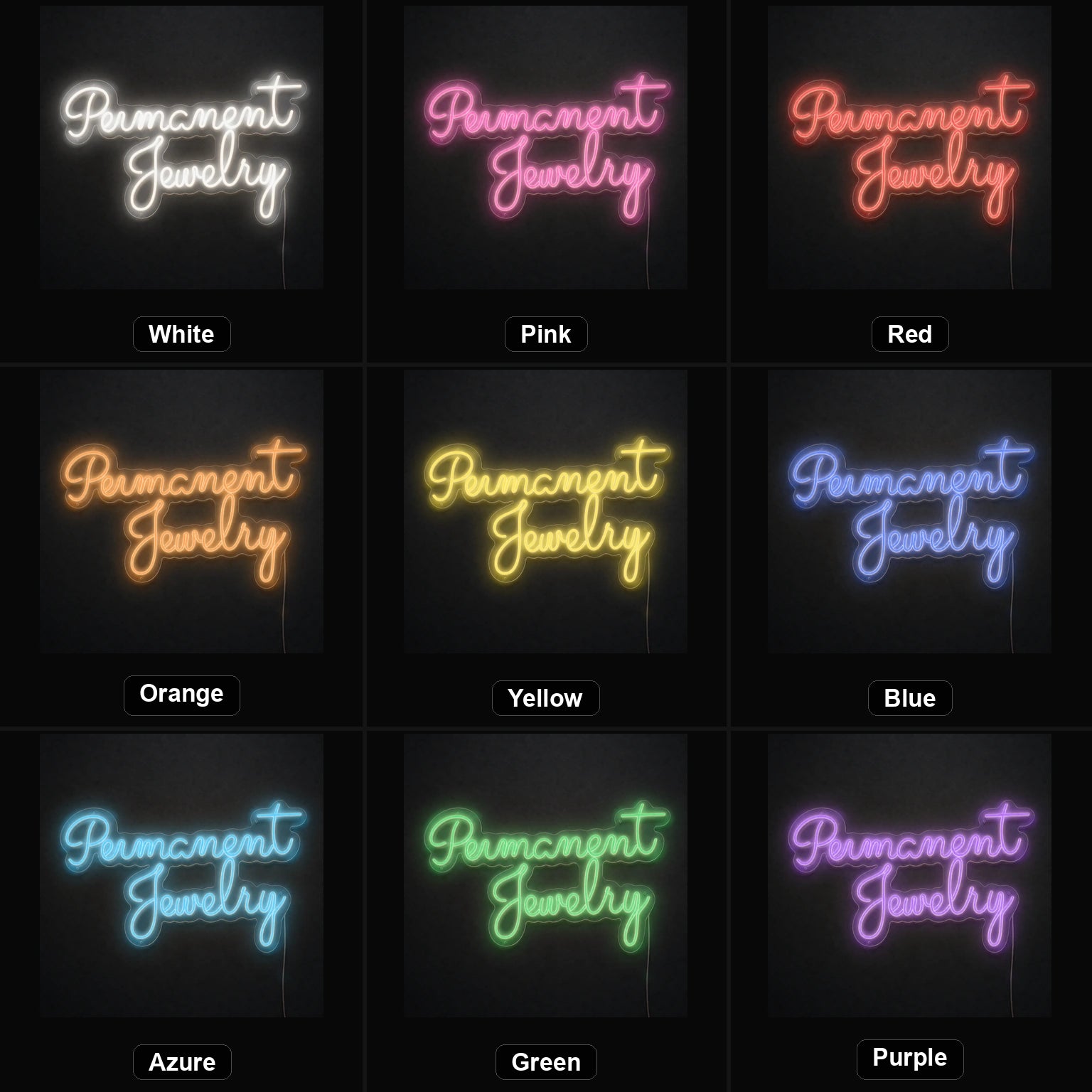 Lit Get LED Neon Sign color grid
