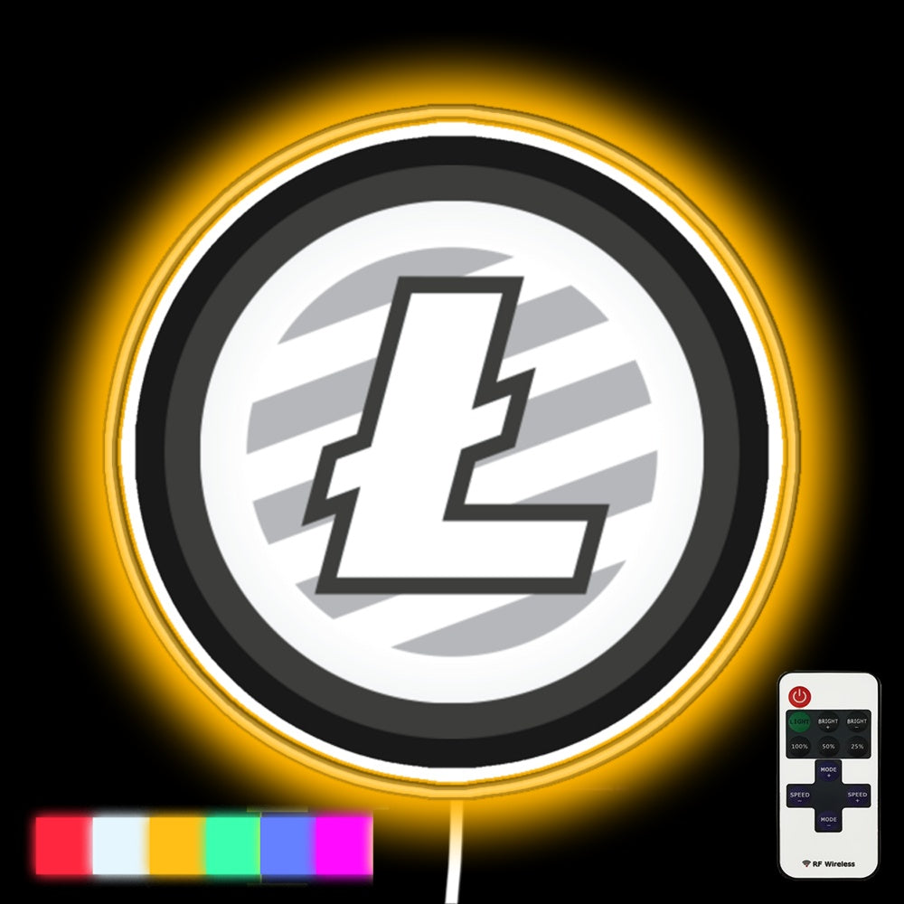 Litecoin Ltc Crypto Led Neon Sign - Custom LED neon sign front view