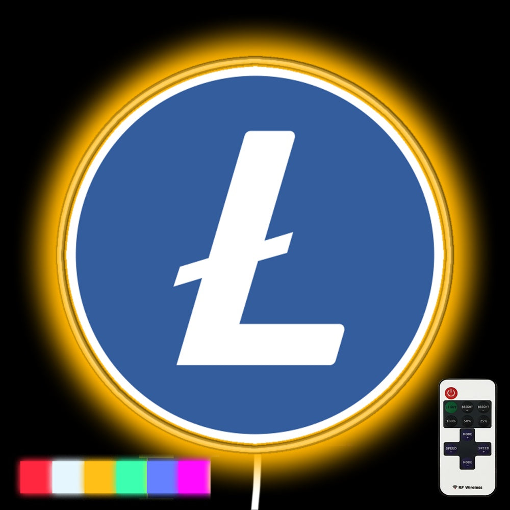 Litecoin Ltc Neon Gift Led Neon Sign - Custom LED neon sign front view