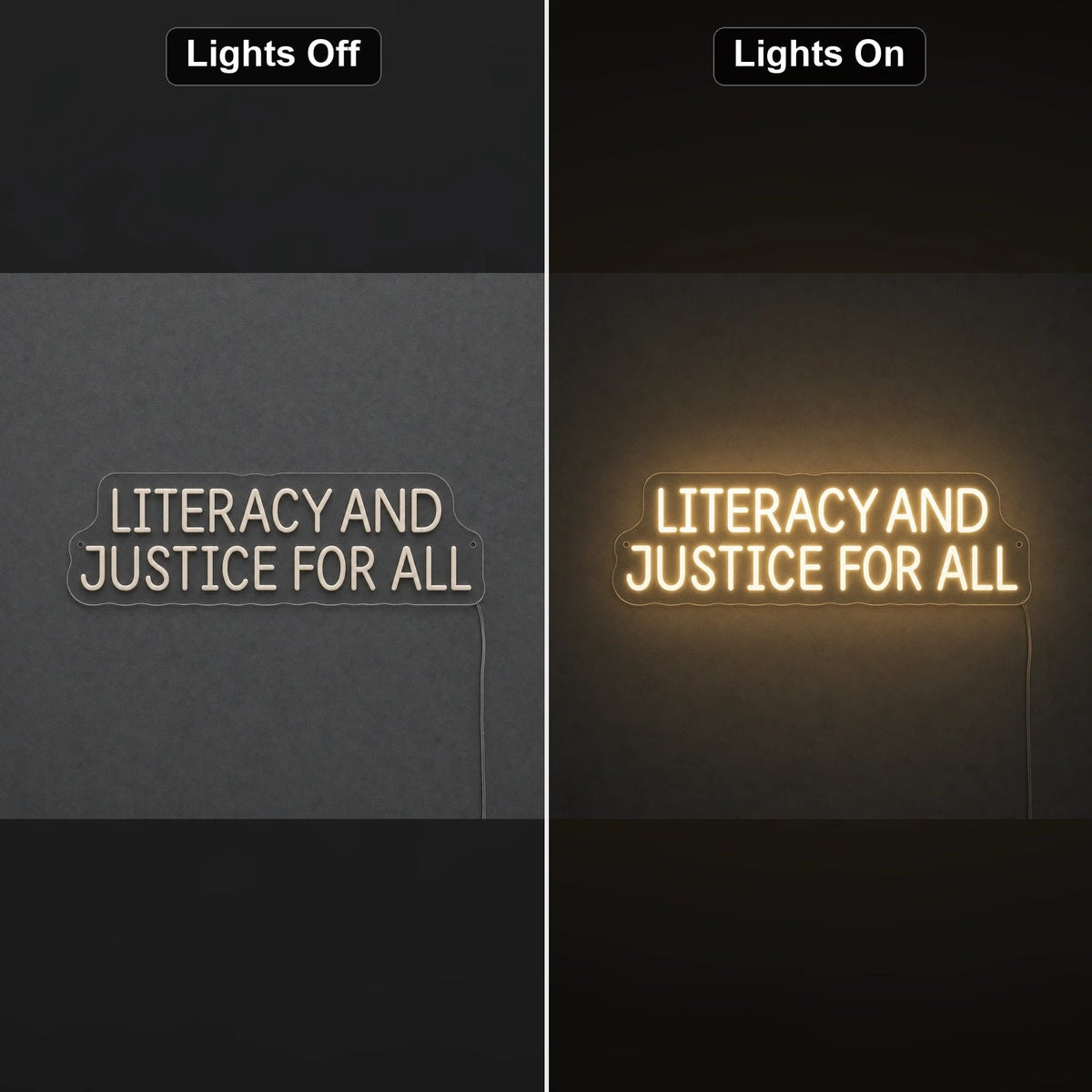 Literracy And Justice For All LED Neon Sign - Shineneon