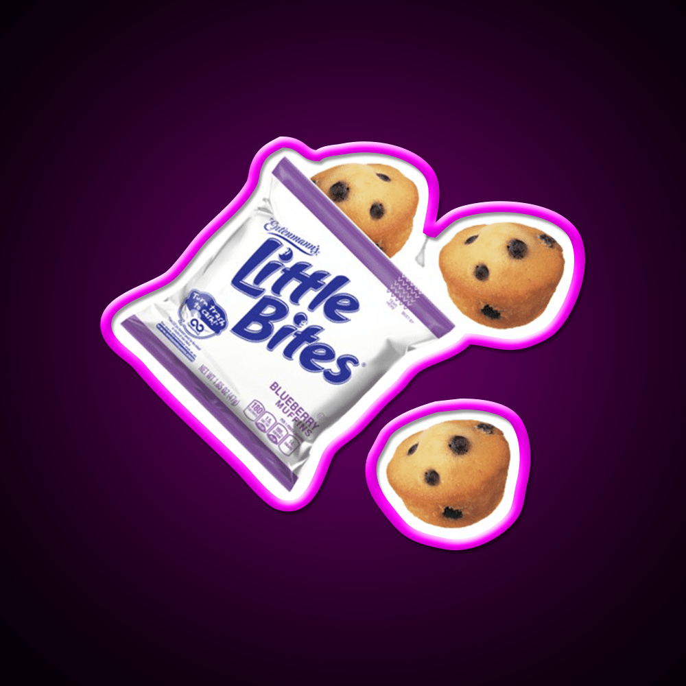 Little Bites Blueberry Muffins Snack Food Led Neon Sign Rgb Color - Shineneon