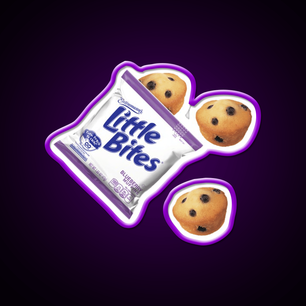 Little Bites Blueberry Muffins Snack Food Led Neon Sign Rgb Color - Shineneon