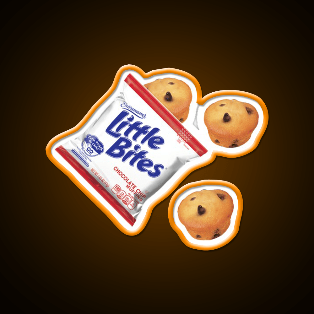 Little Bites Chocolate Chip Muffins Snack Food Led Neon Sign Rgb Color - Shineneon