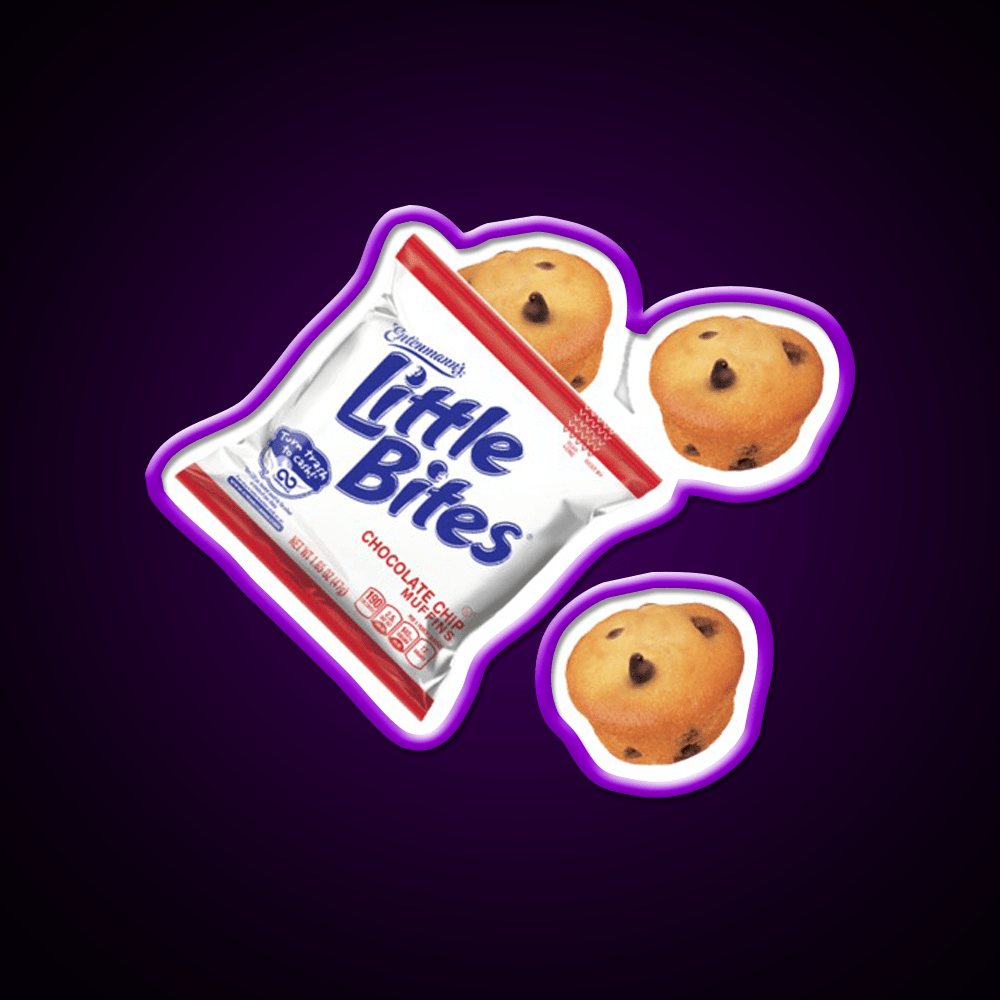 Little Bites Chocolate Chip Muffins Snack Food Led Neon Sign Rgb Color - Shineneon
