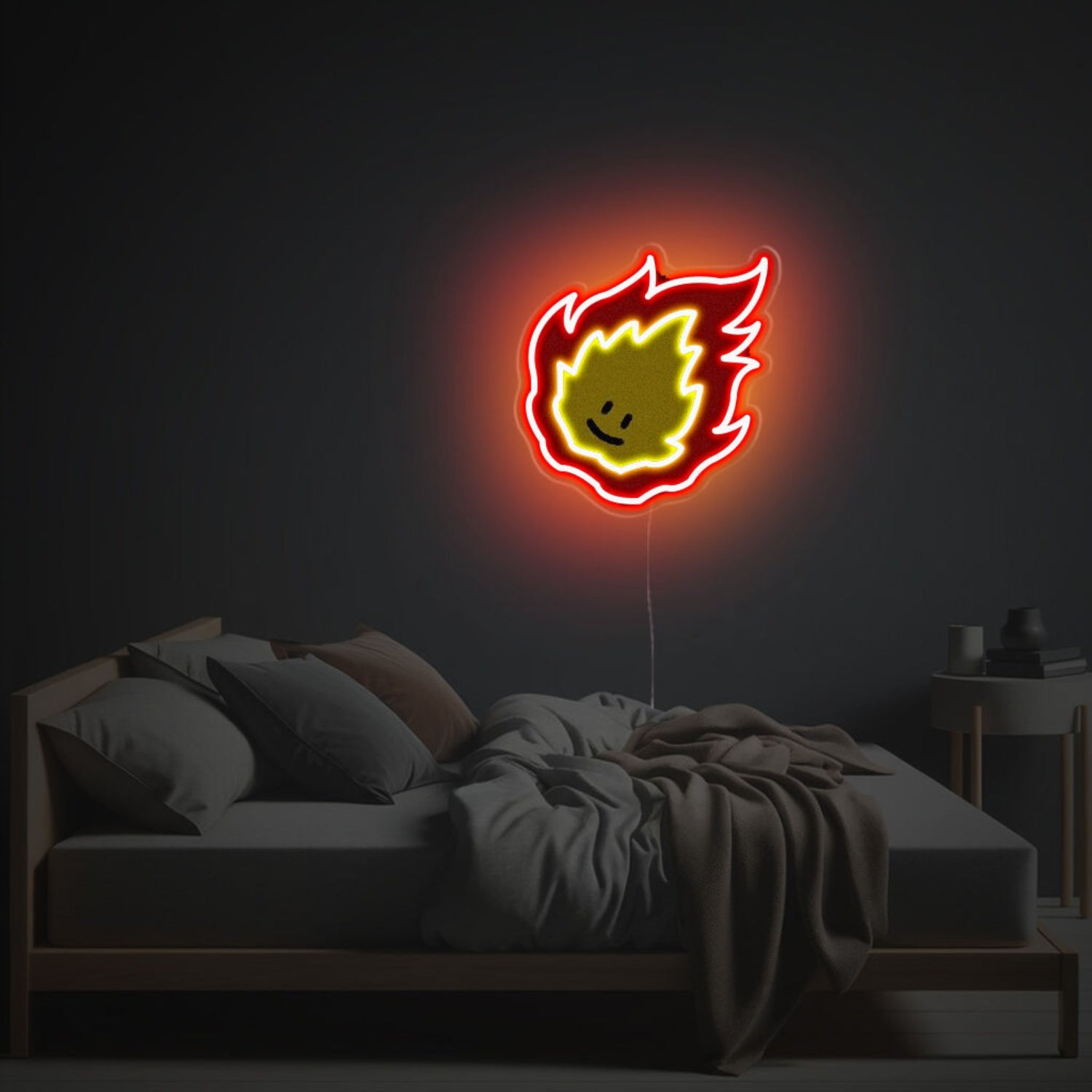 Little Cute Smily Fire Boy Led Neon Acrylic Artwork | Shineneon