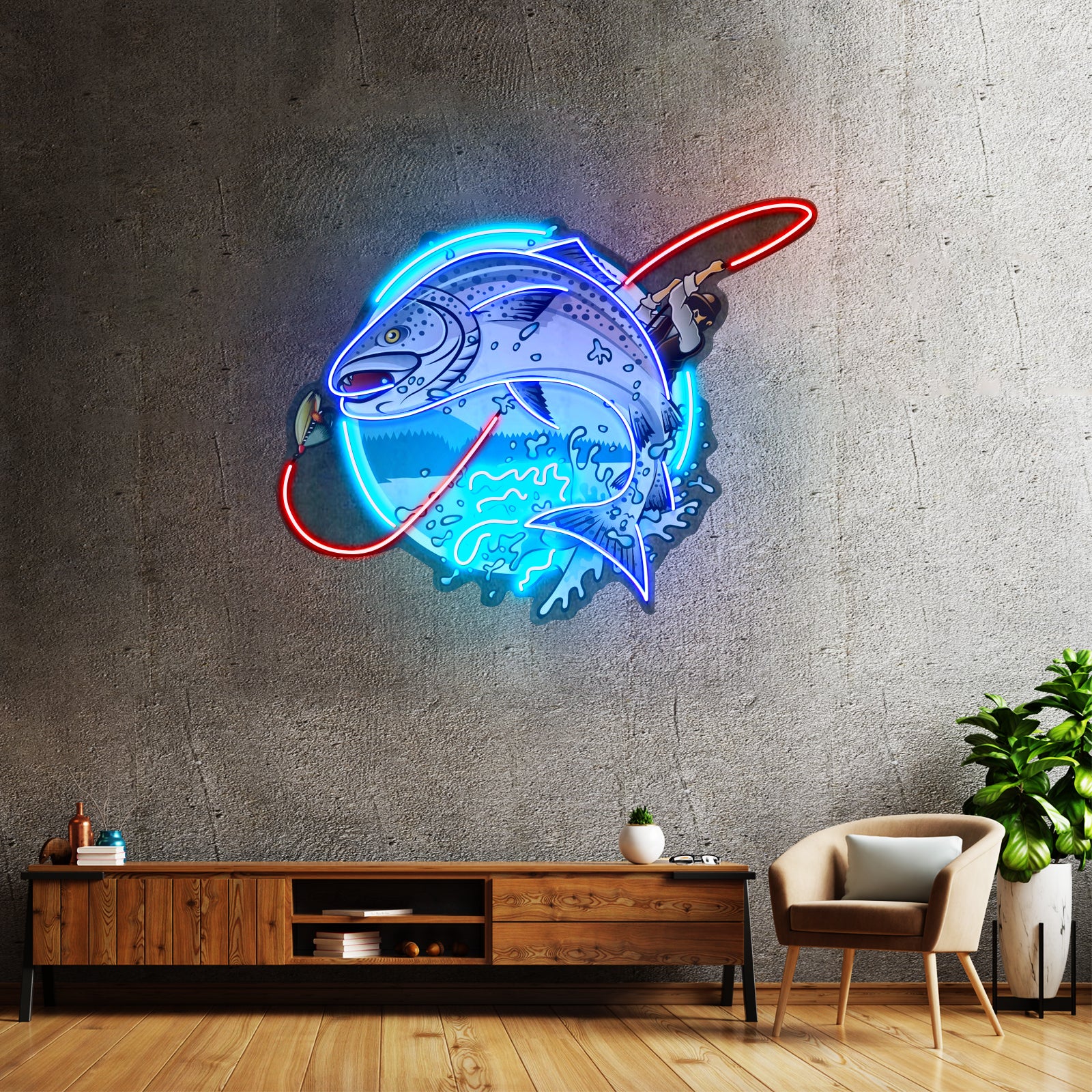 Little Fisherman Led Neon Sign Light Custom Led Signs