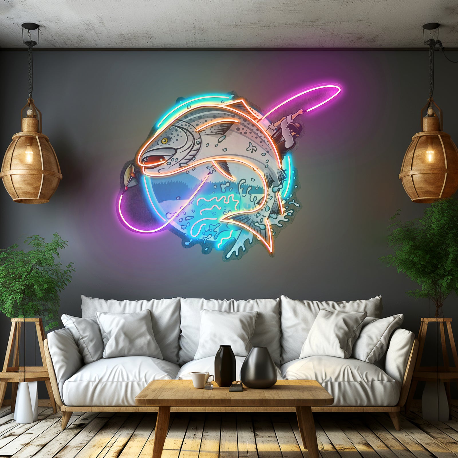 Little Fisherman Led Neon Sign Light Custom Led Signs