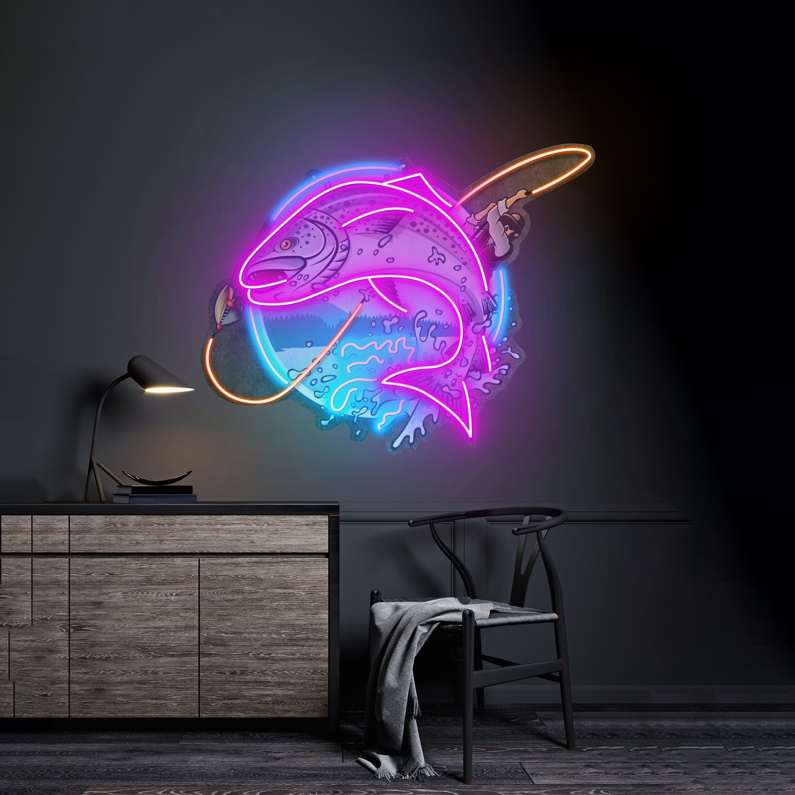 Little Fisherman Led Neon Sign Light Custom Led Signs