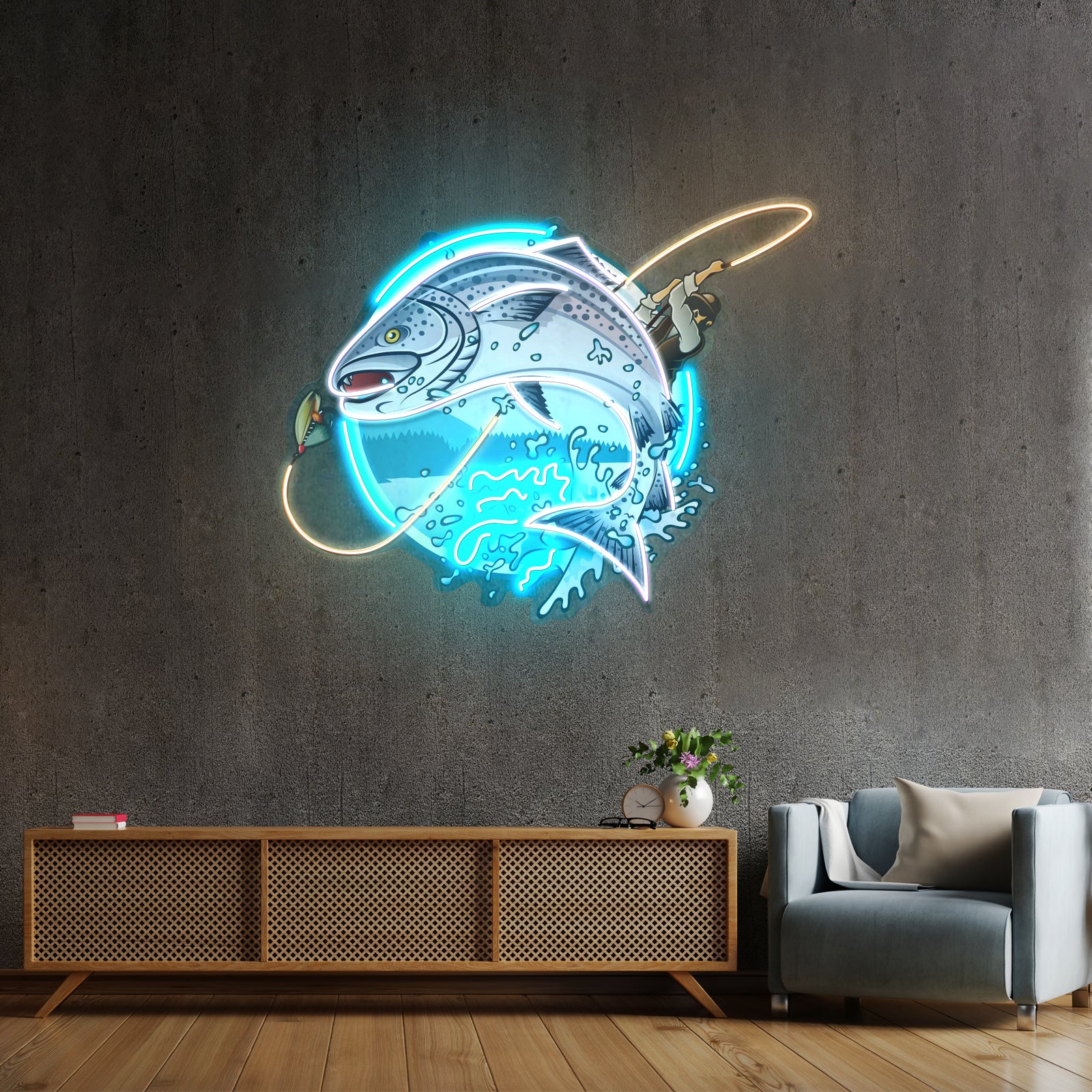 Little Fisherman Led Neon Sign Light Custom Led Signs
