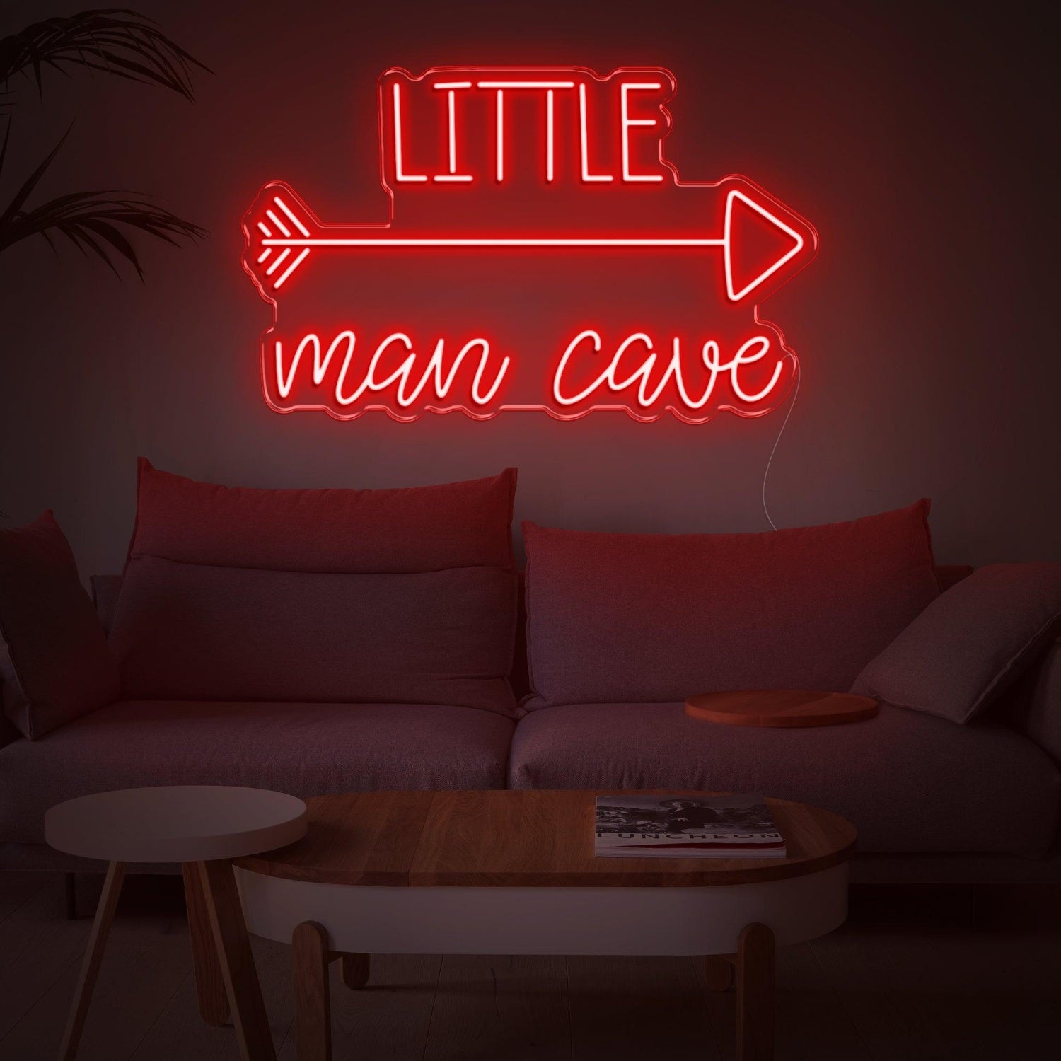 Little Man Cave Pink Led Neon Sign With Arrow For Indoor Decor | Shineneon