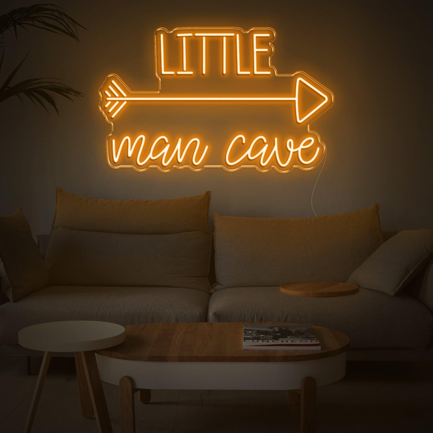 Little Man Cave Pink Led Neon Sign With Arrow For Indoor Decor | Shineneon