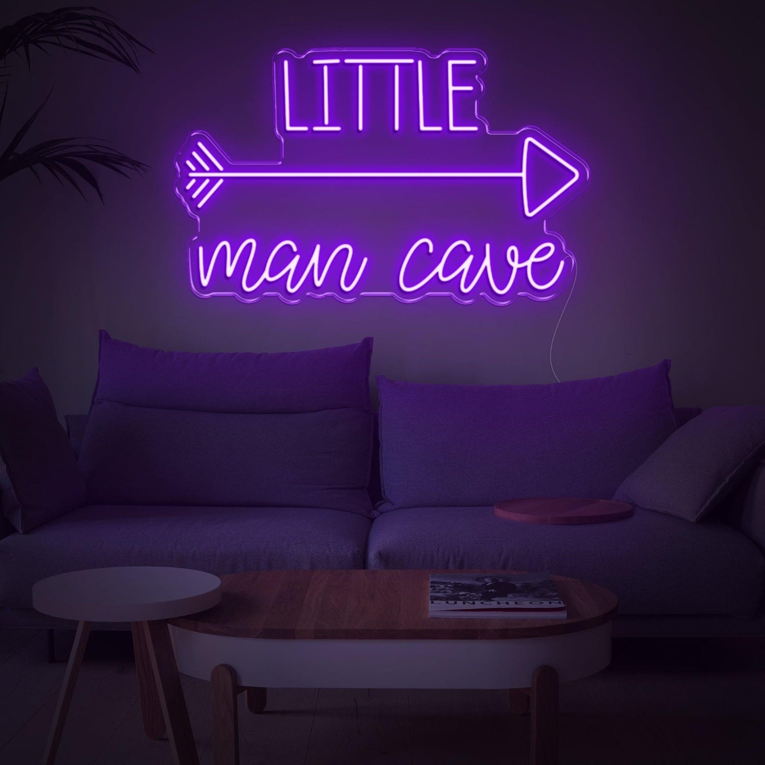 Little Man Cave Pink Led Neon Sign With Arrow For Indoor Decor | Shineneon