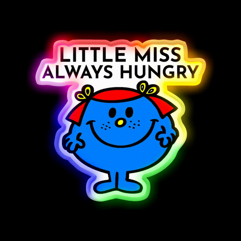 Little Miss Always Hungry Snack Food Led Neon Sign Rgb Color - LED neon sign close-up detail