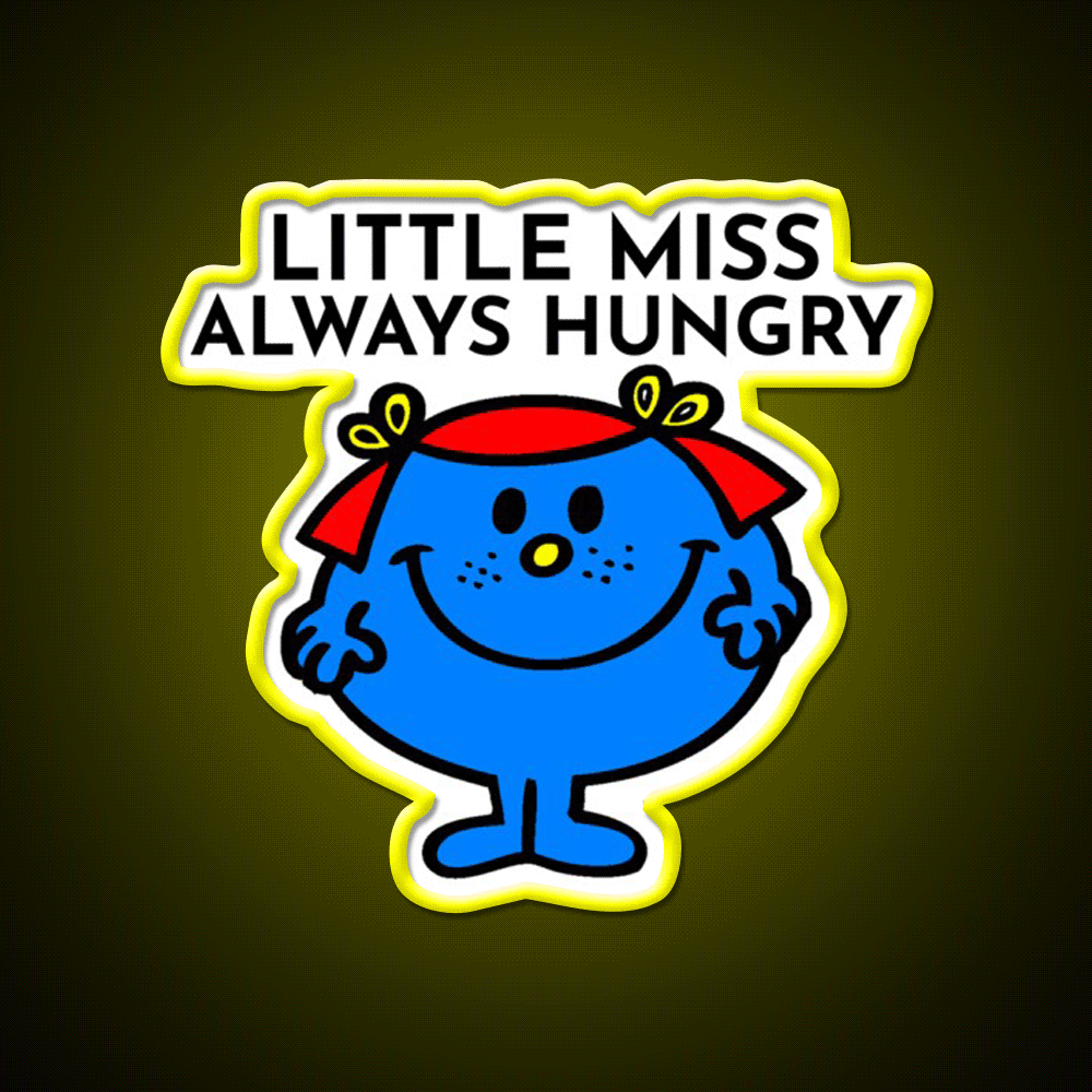 Little Miss Always Hungry Snack Food Led Neon Sign Rgb Color - Custom LED neon sign front view