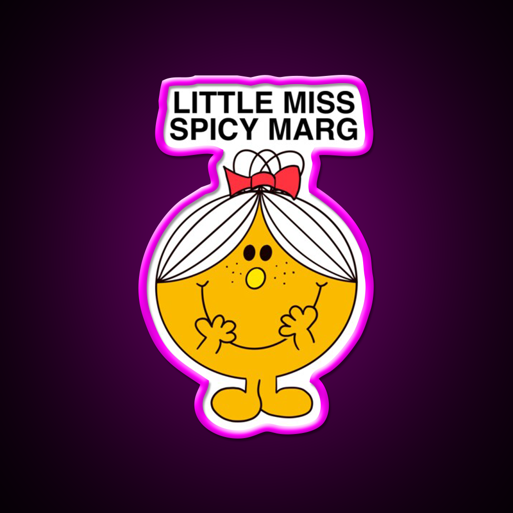 Little Miss Spicy Marg Cocktail Bar Decor Led Neon Sign Rgb Color - Neon sign mounted on wall in room