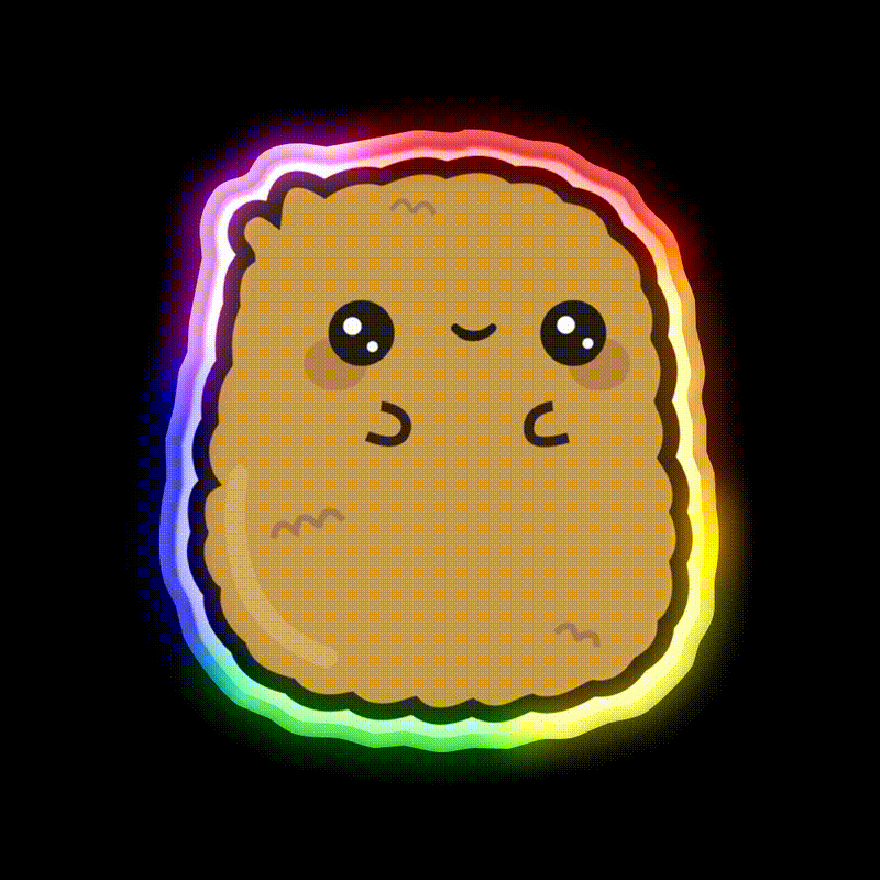 Little Nugget Snack Food Led Neon Sign Rgb Color - LED neon sign close-up detail