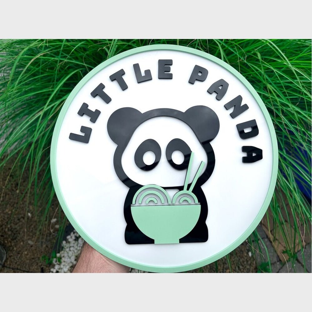 Little Panda Acrylic Business Logo Sign - Shineneon