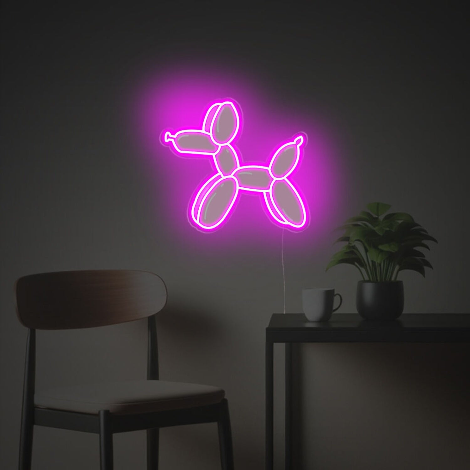 Little Pinky Puppy Led Neon Acrylic Artwork | Shineneon