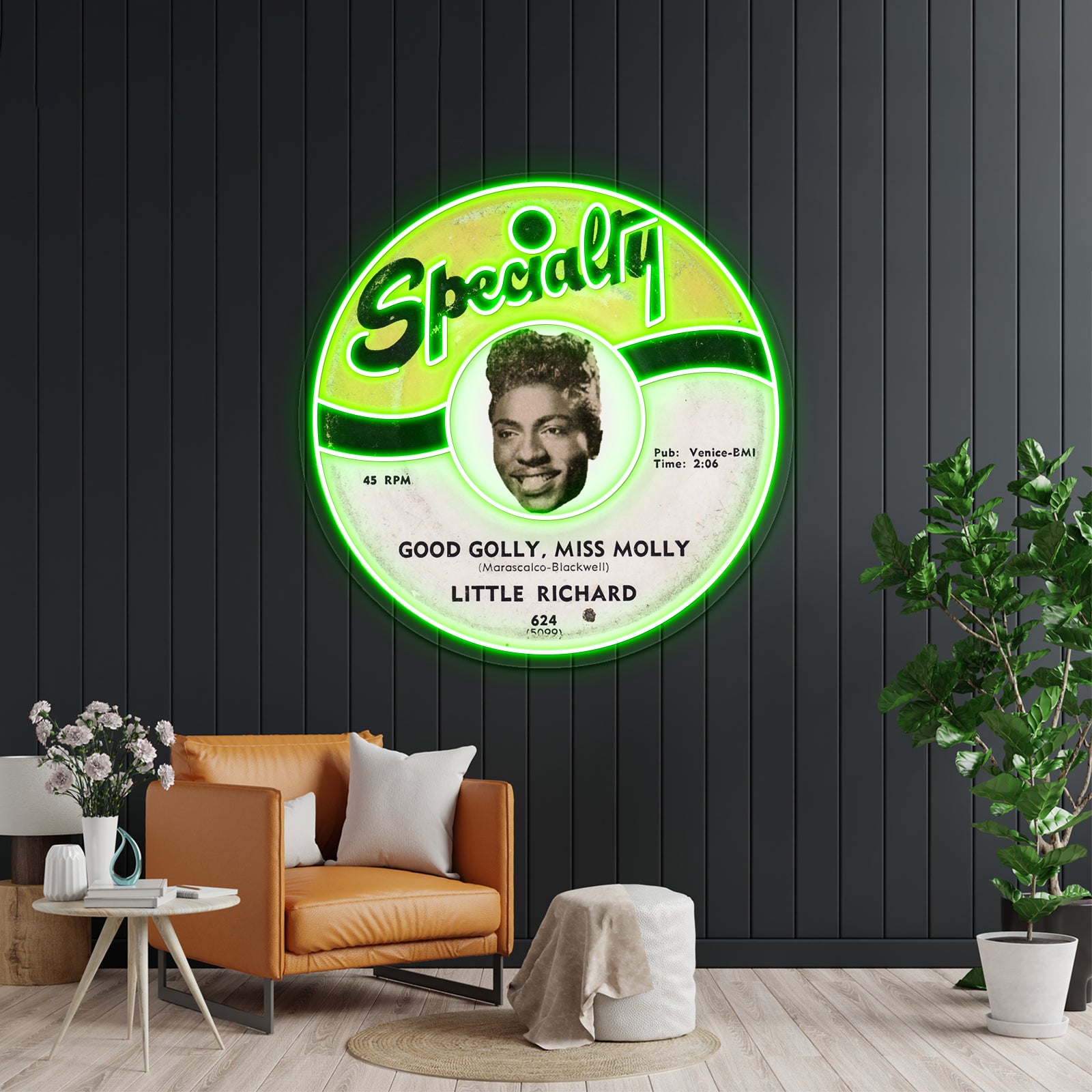 Little Richard Record Label Good Golly Miss Molly Artwork Led Neon | Shineneon