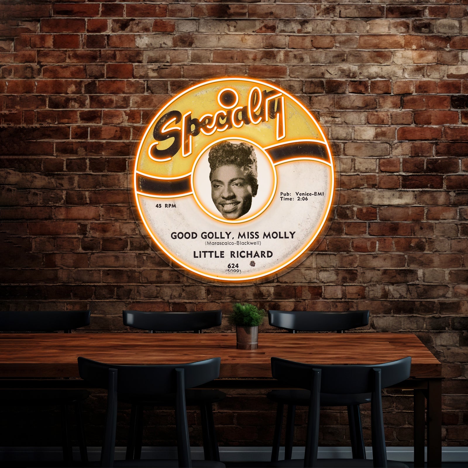 Little Richard Record Label Good Golly Miss Molly Artwork Led Neon | Shineneon