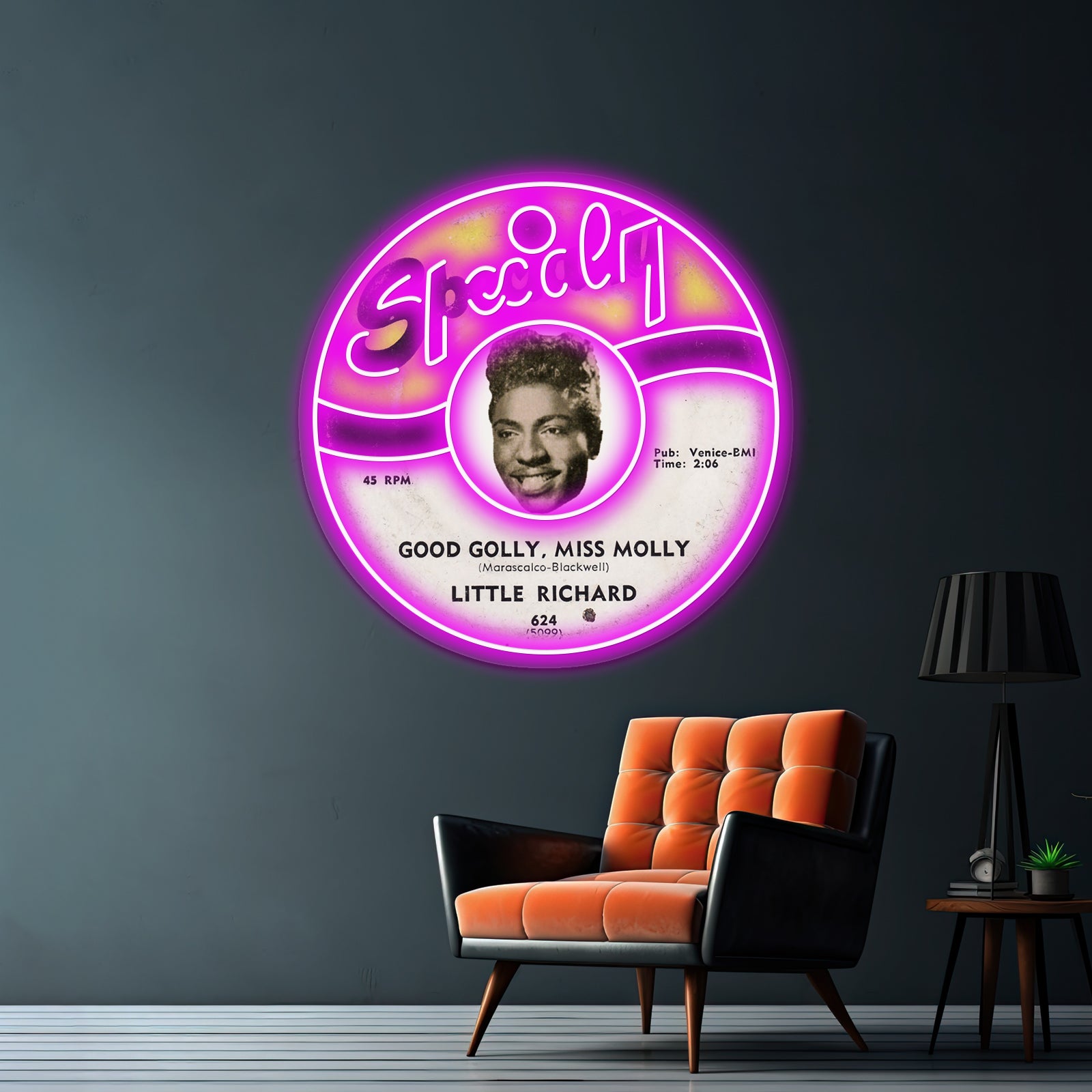 Little Richard Record Label Good Golly Miss Molly Artwork Led Neon | Shineneon