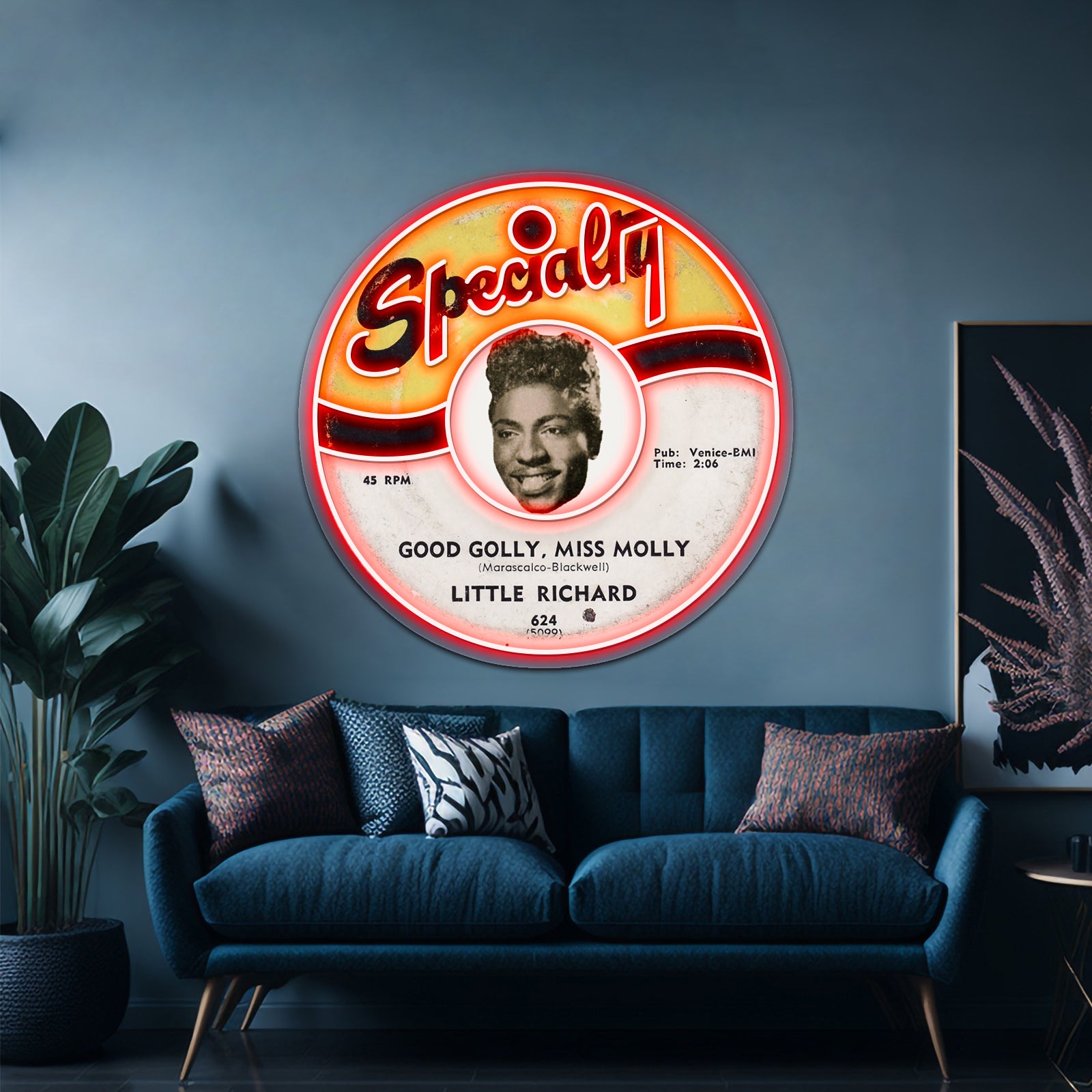 Little Richard Record Label Good Golly Miss Molly Artwork Led Neon | Shineneon