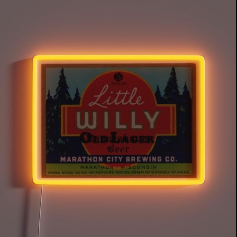 Little Willy Beer Rgb Led Neon Sign - Custom LED neon sign front view