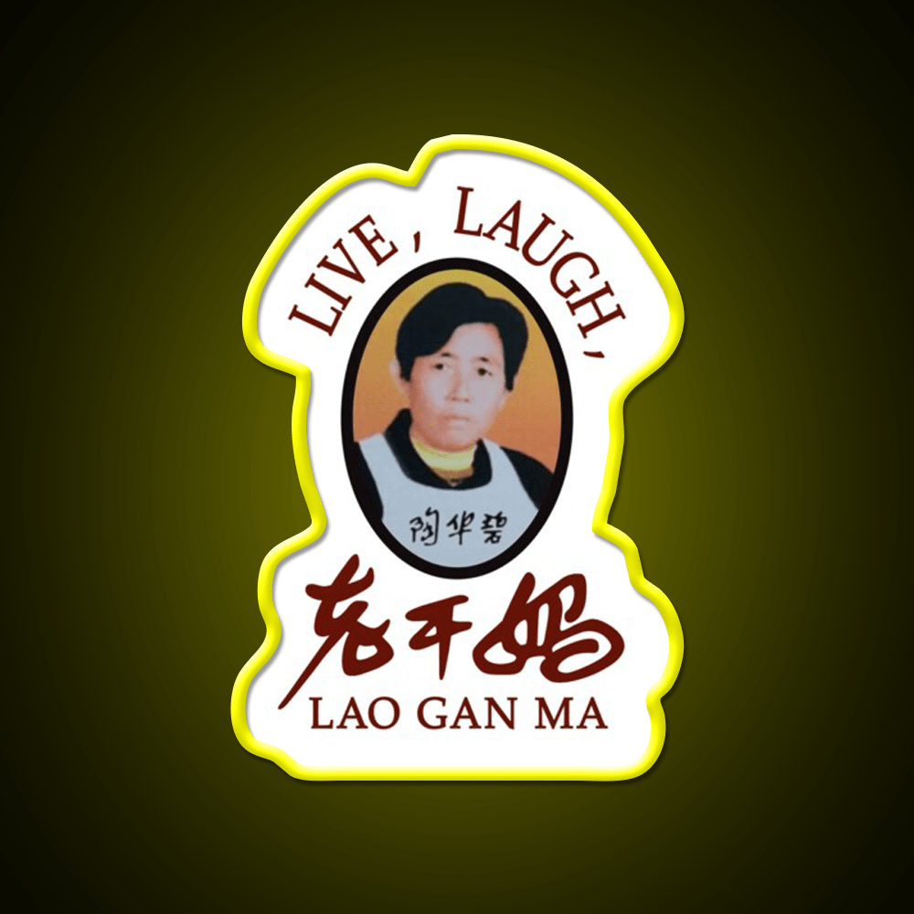 Live Laugh Lao Gan Ma Led Neon Sign Chinese Food Rgb Color - Shineneon