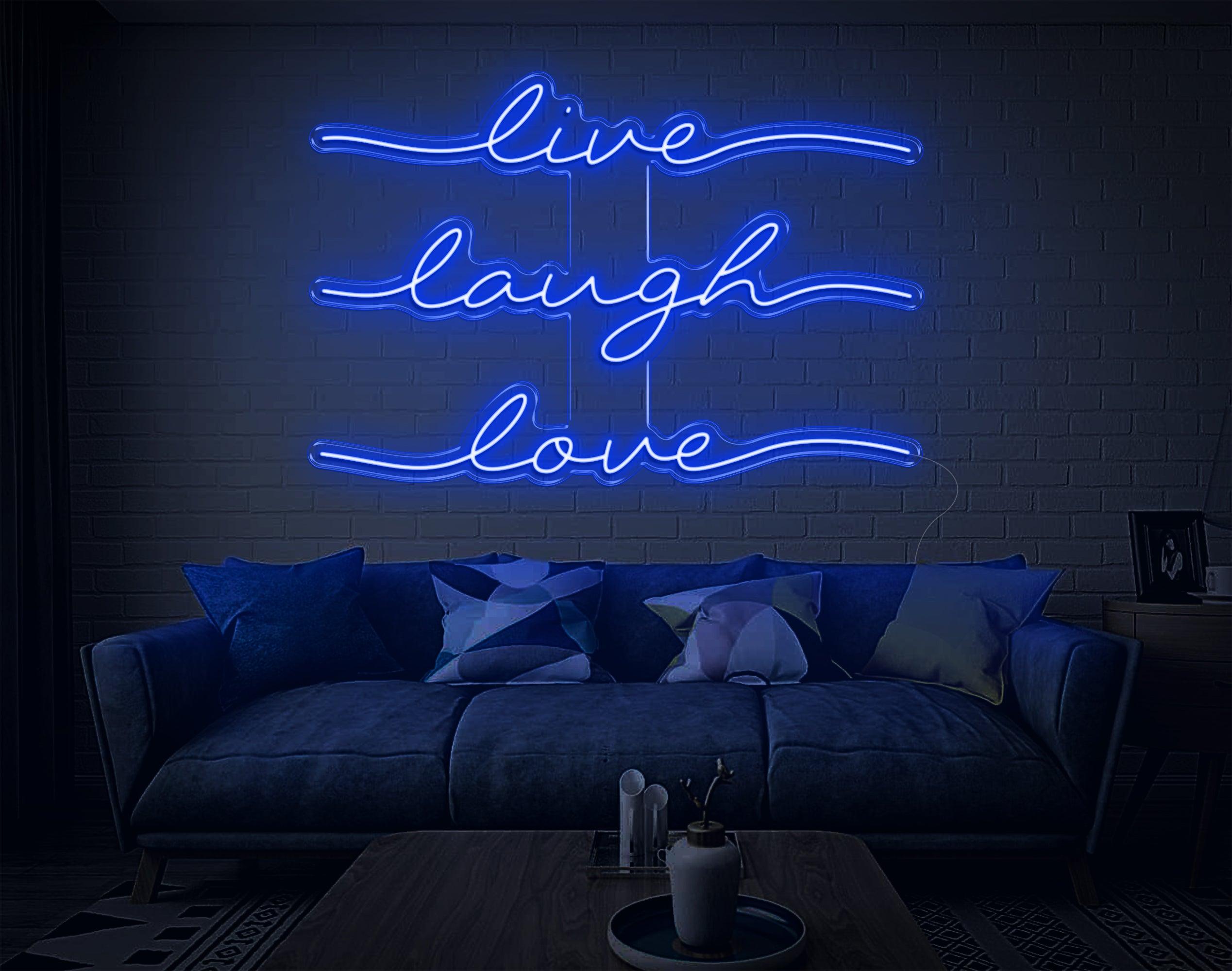 Live Laugh Love Bright Pink Handwritten Led Neon Sign For Home Decor | Shineneon