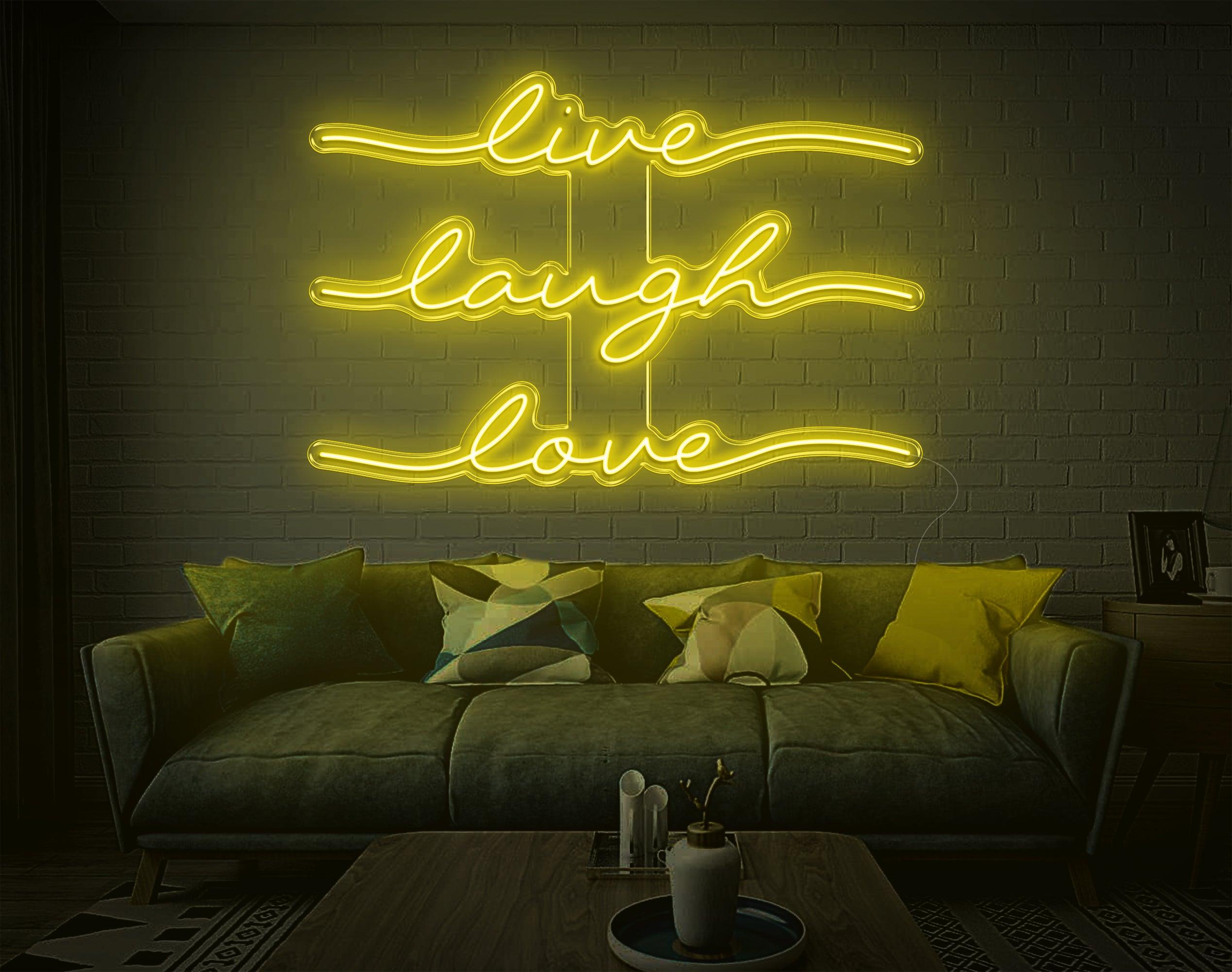 Live Laugh Love Bright Pink Handwritten Led Neon Sign For Home Decor | Shineneon