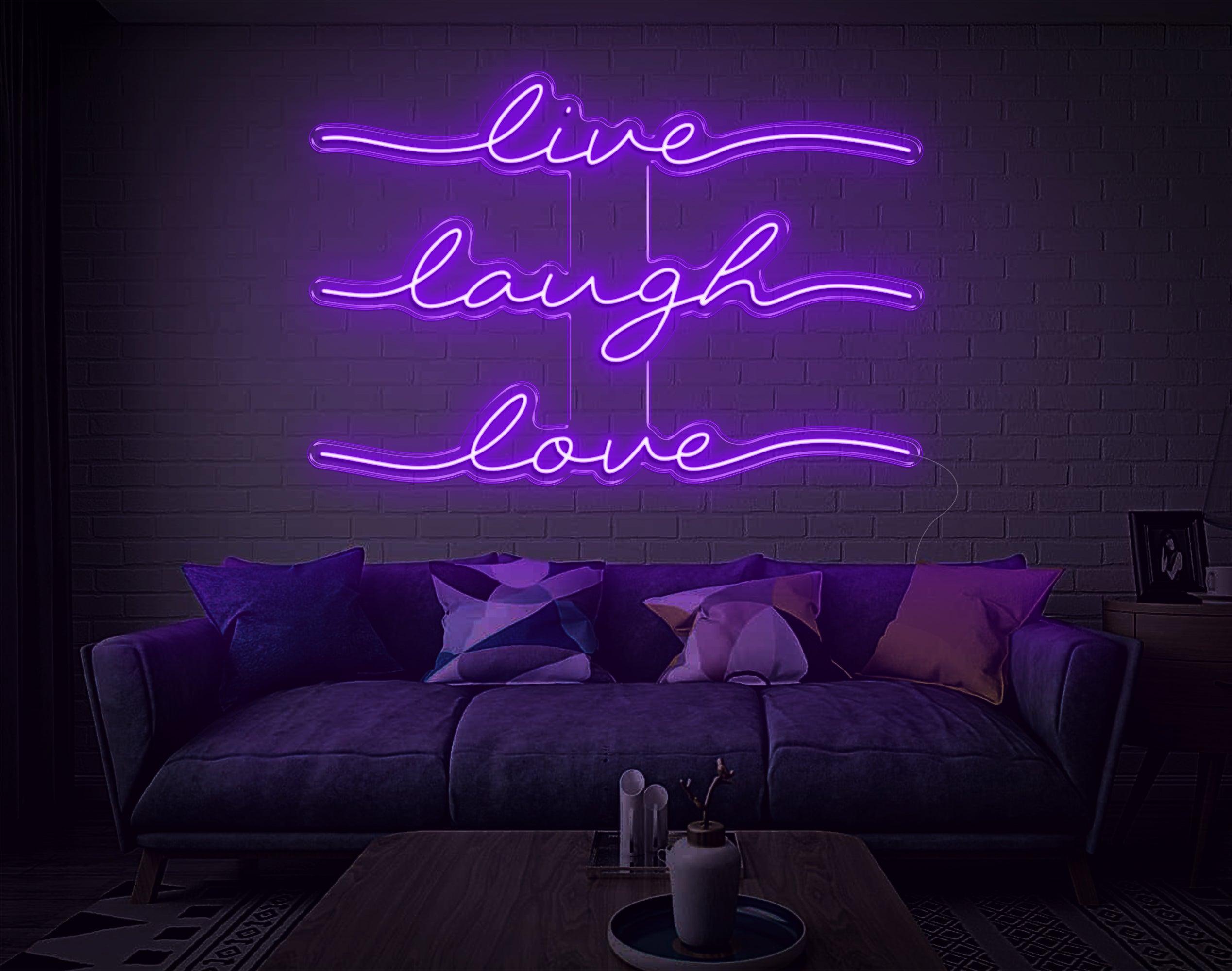 Live Laugh Love Bright Pink Handwritten Led Neon Sign For Home Decor | Shineneon