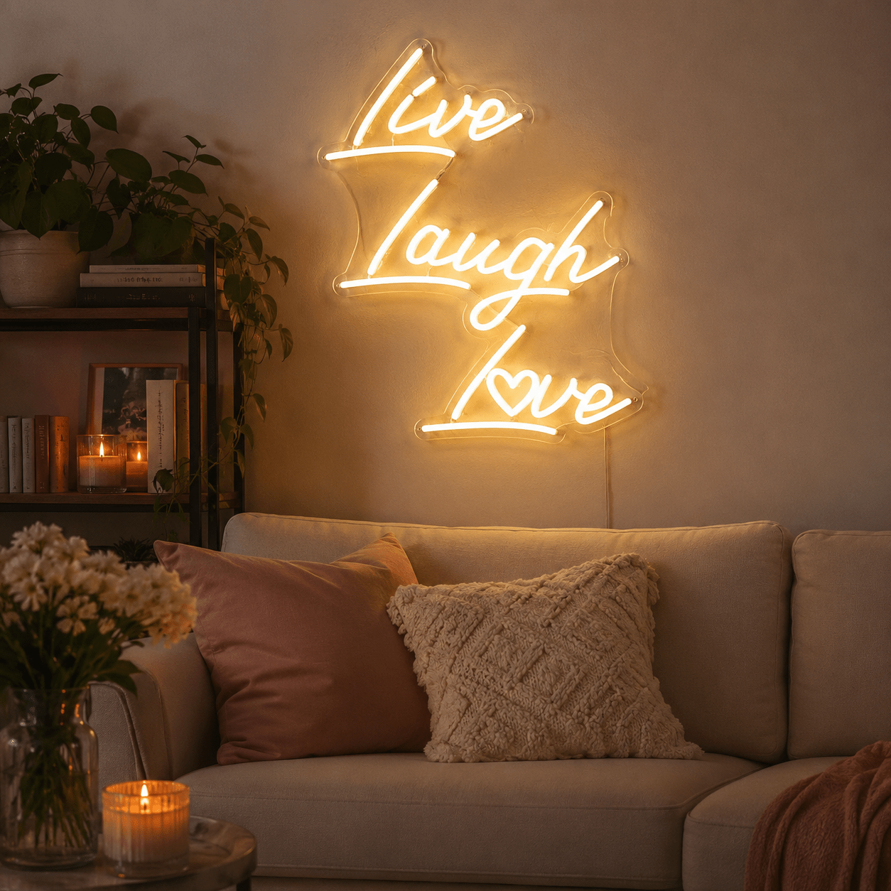 Live Laugh Love Wall Decor LED Neon Sign - Shineneon