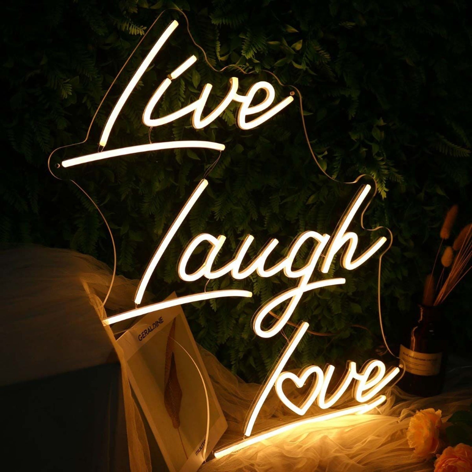 Live Laugh Love Yellow Led Neon Sign - Shineneon