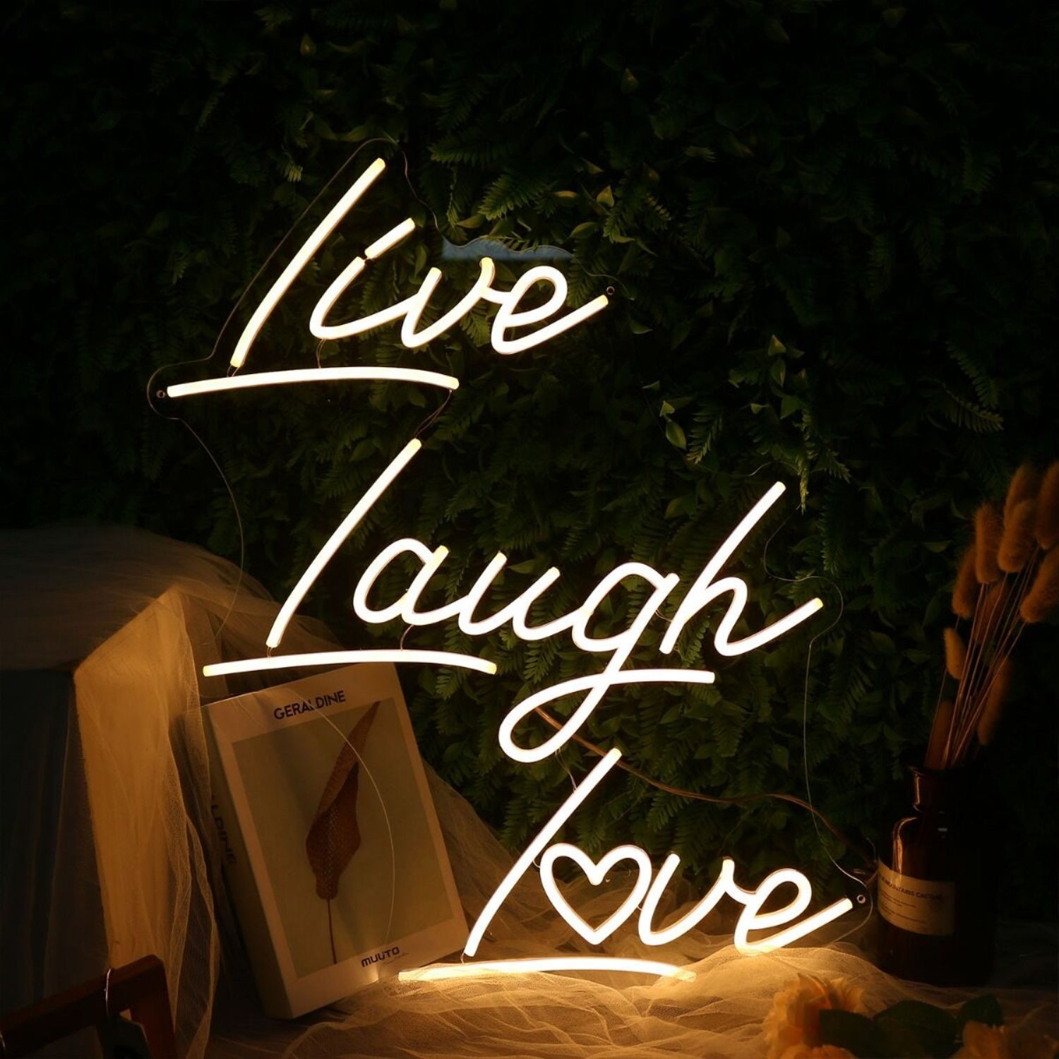 Live Laugh Love Yellow Led Neon Sign - Shineneon