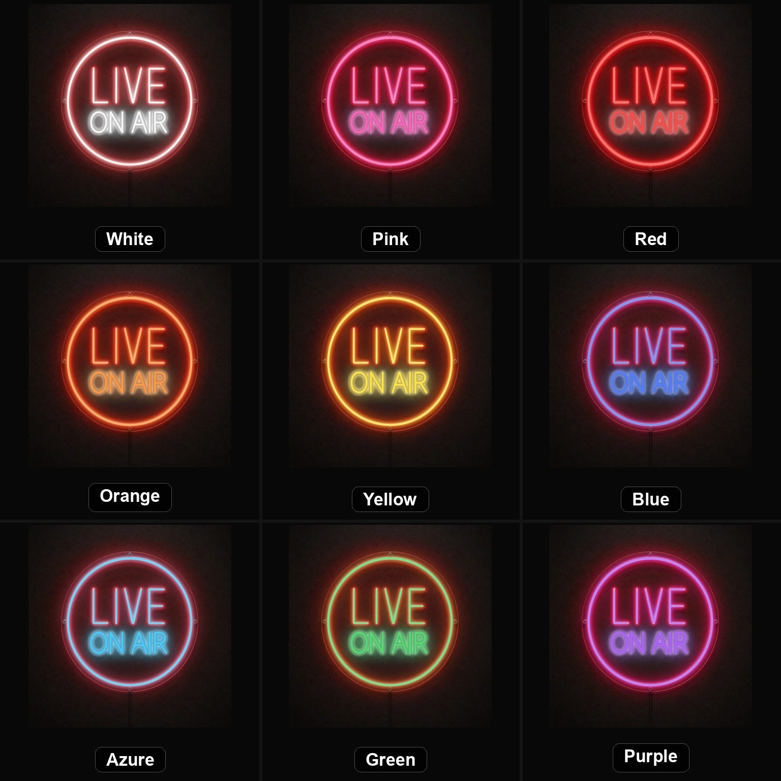 Live LED Neon Sign color grid