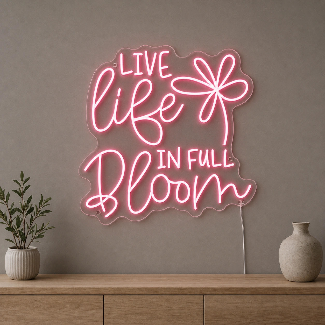 Live Life LED Neon Sign size image