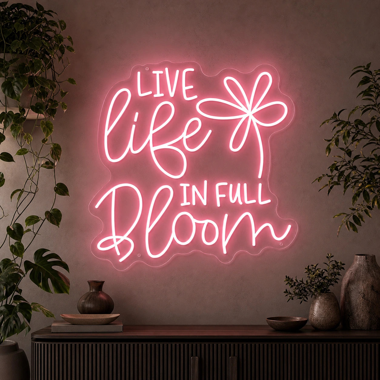 Live Life LED Neon Sign Home Garage Wall Decoration high-converting product image