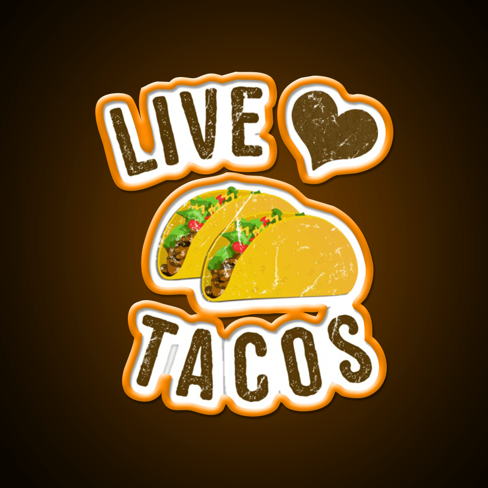 Live Love Taco Led Neon Sign Mexican Food Sign Rgb Color - Shineneon