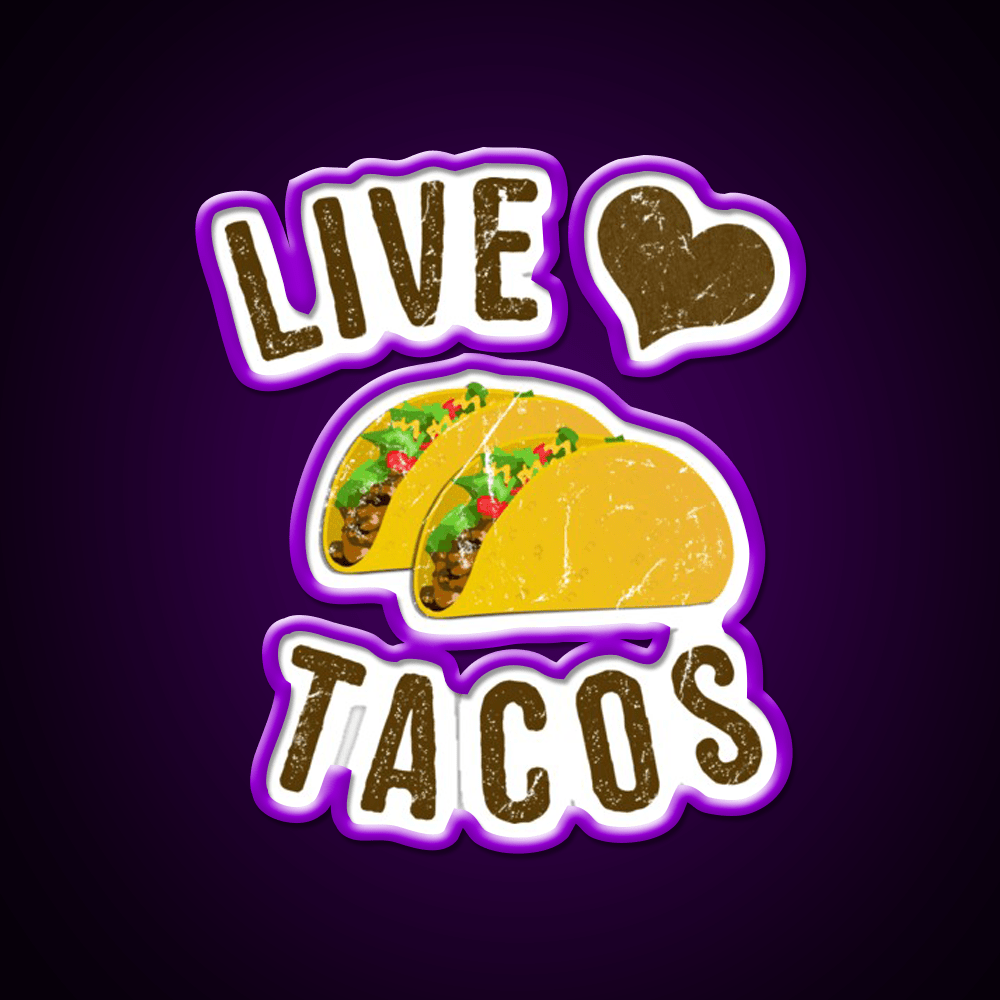 Live Love Taco Led Neon Sign Mexican Food Sign Rgb Color - Shineneon