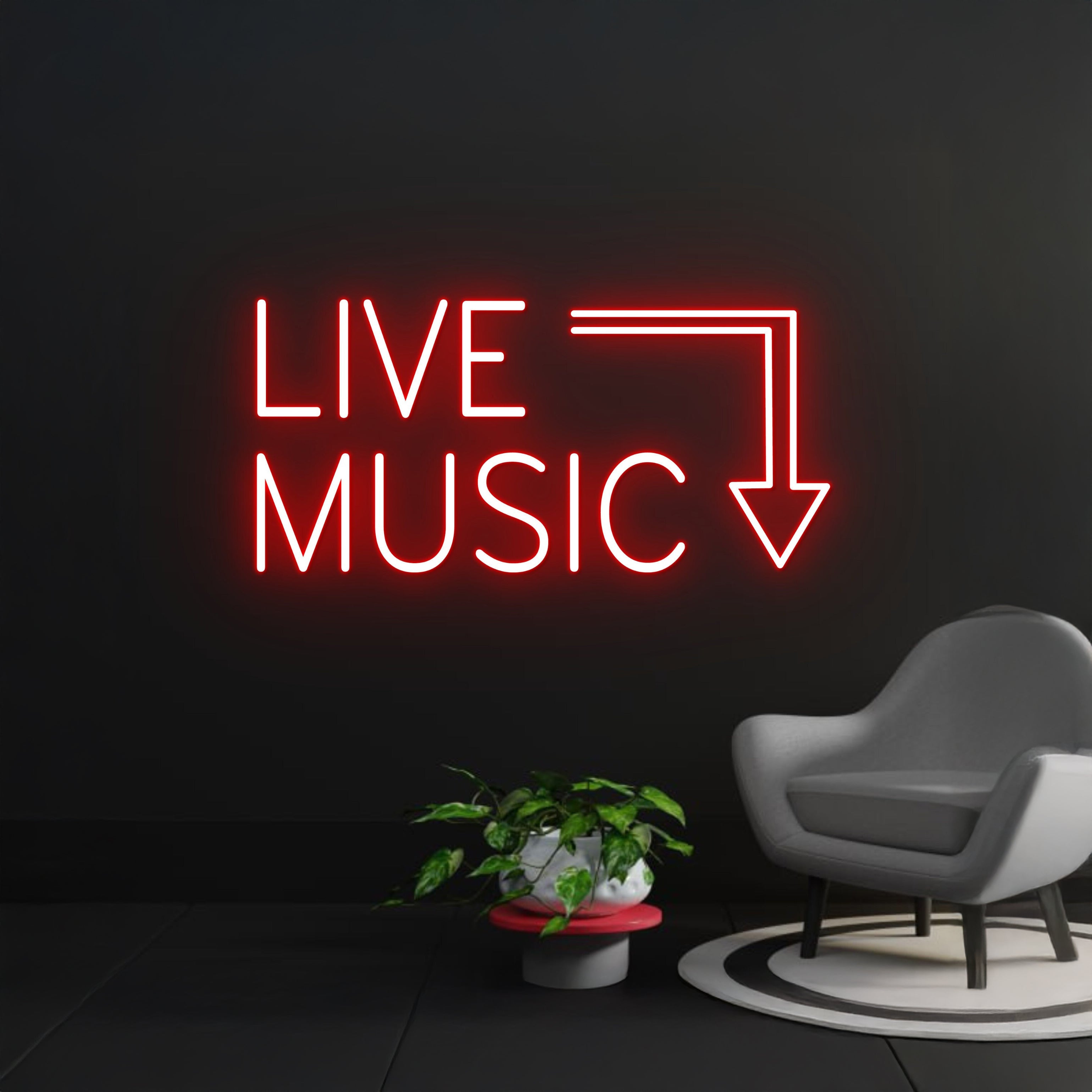Live Music Arrowhead Neon Sign | Shineneon