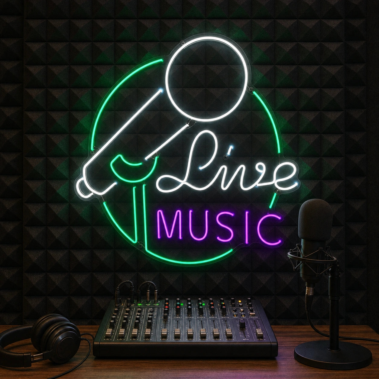 Live Music Business Wall Art LED Neon Sign Garage Neon Sign real lifestyle scene