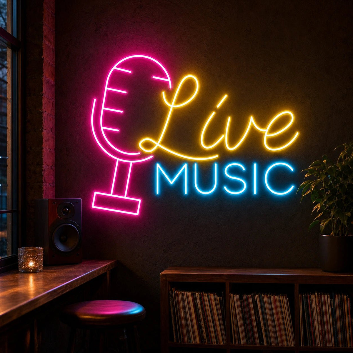 Live Music Business Wall Decor LED Neon Sign - Shineneon