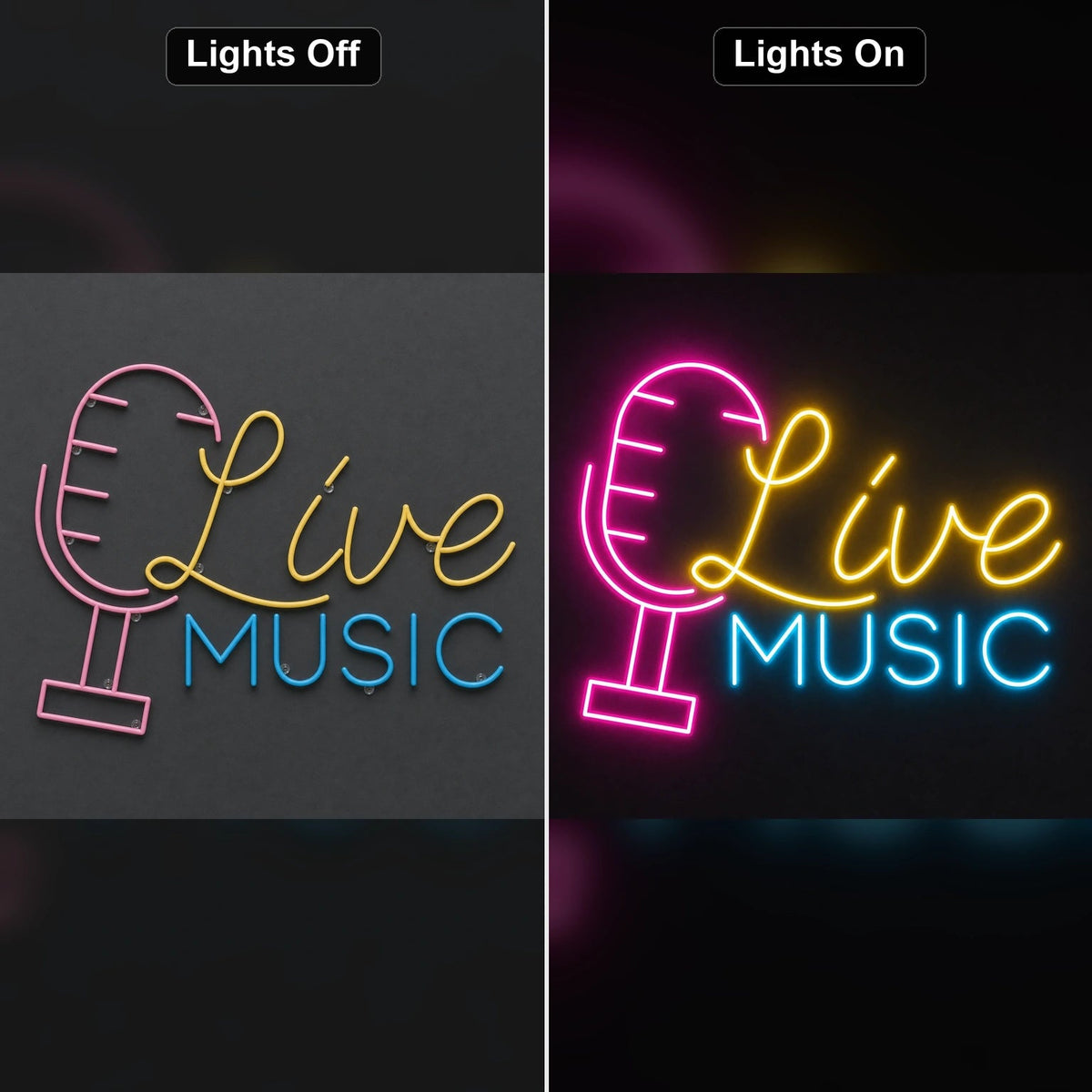 Live Music Business Wall Decor LED Neon Sign - Shineneon
