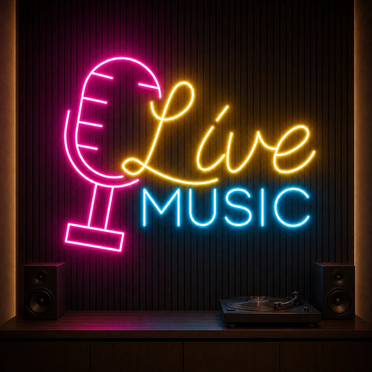 Live Music Business Wall Decor LED Neon Sign - Shineneon