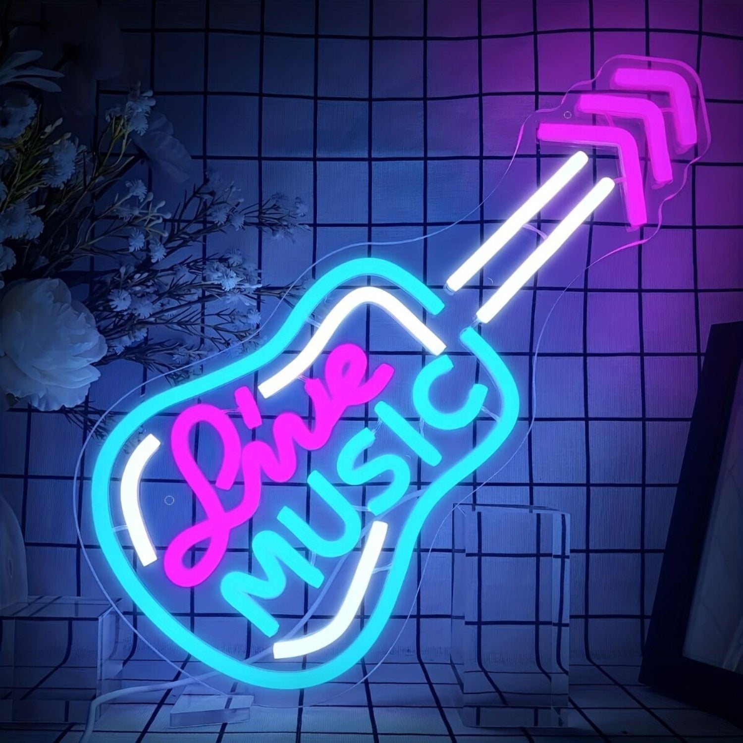 Live Music Electric Guitar Led Neon Sign | Shineneon