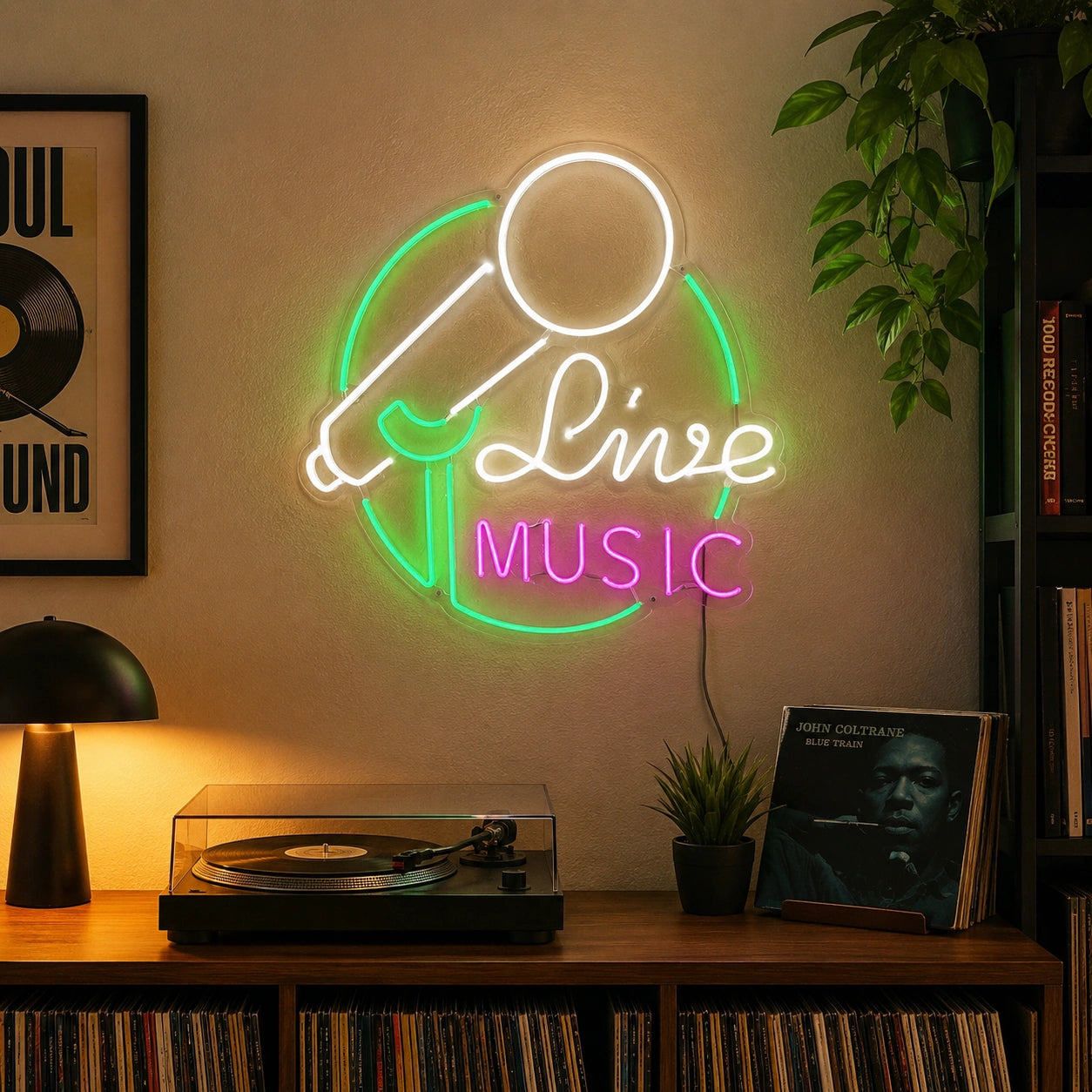 Live Music Microphone Neon Sign LED Neon Sign real lifestyle scene