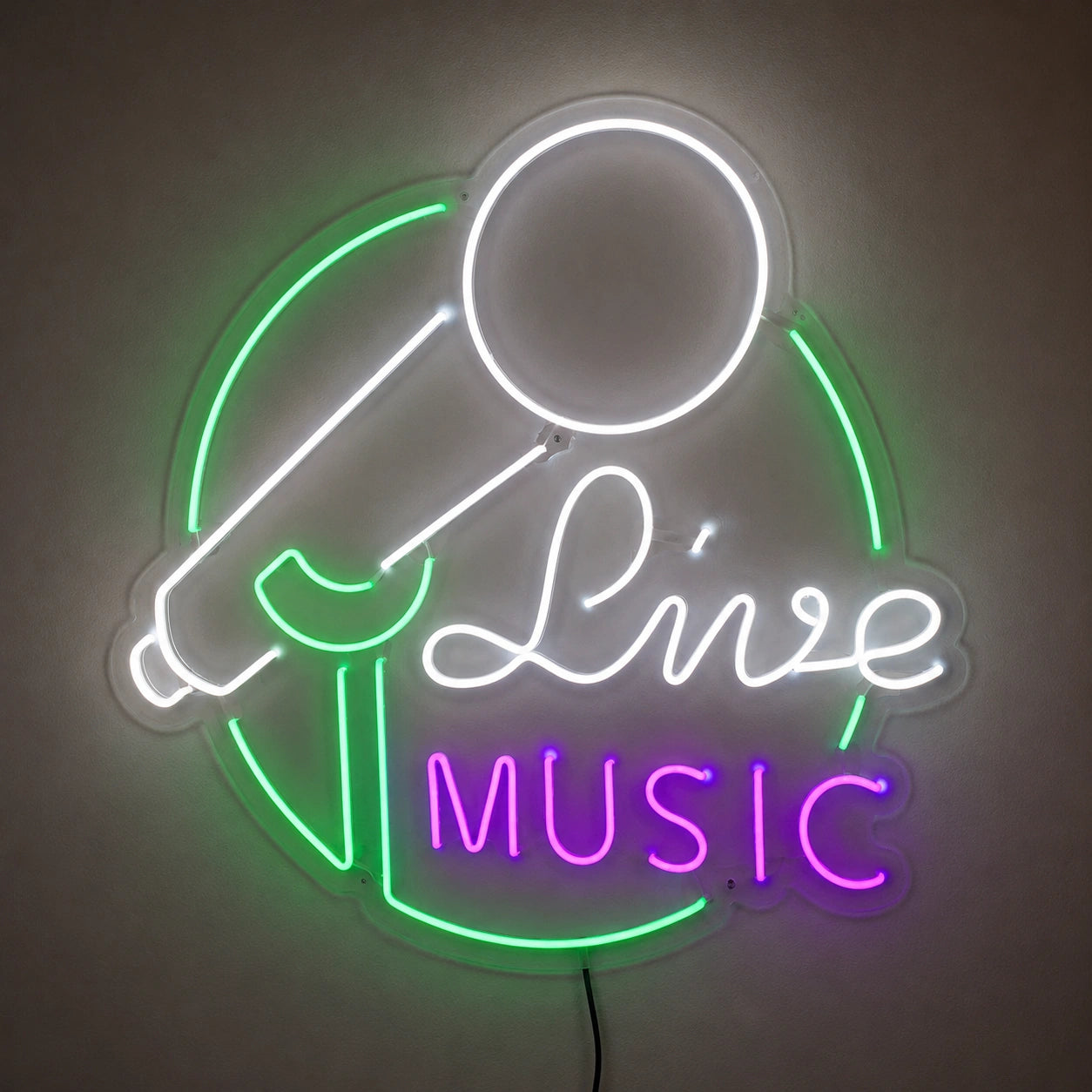Live Music Microphone Neon Sign LED Neon Sign main product image
