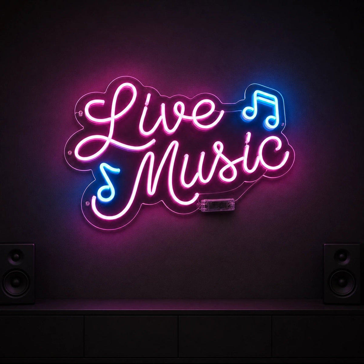 Live Music Notes LED Neon Sign Man Cave Neon Sign - Shineneon